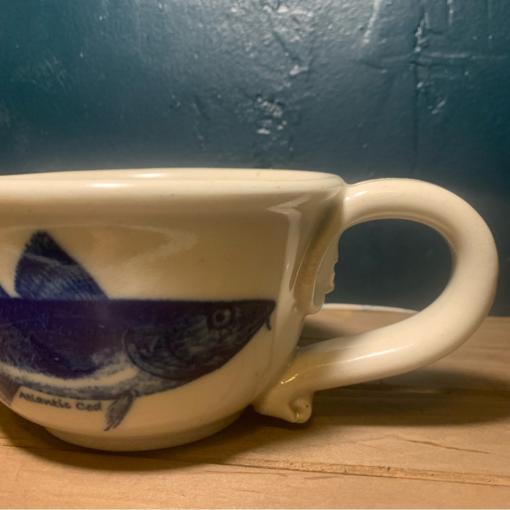 CHATHAM POTTERY IN-GLAZE DECAL - ATLANTIC COD - CHOWDER MUG 16 Oz - Picture 4 of 13